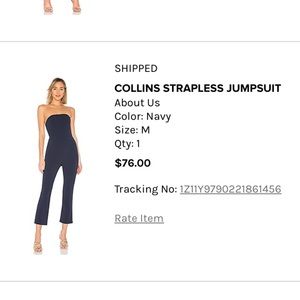 Navy strapless jumpsuit